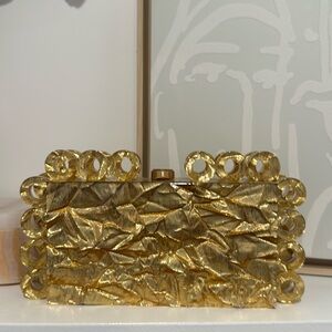 Cult Gaia Gold Harlow Clutch - like new condition - in box